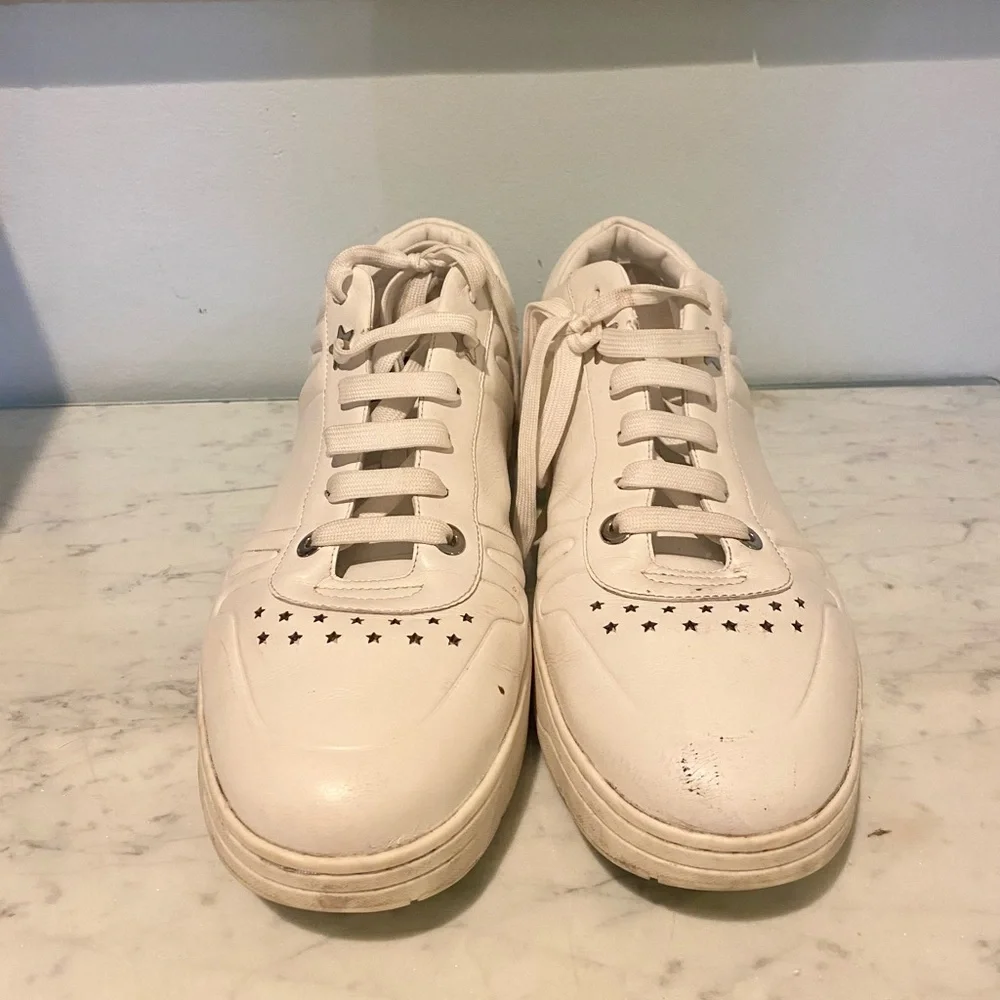 Jimmy Choo Hawaii Lace Up Sneakers Size 13 GUC